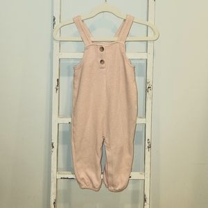 Old Navy Light Pink Sleeveless Button Front Overalls 12-18 Months